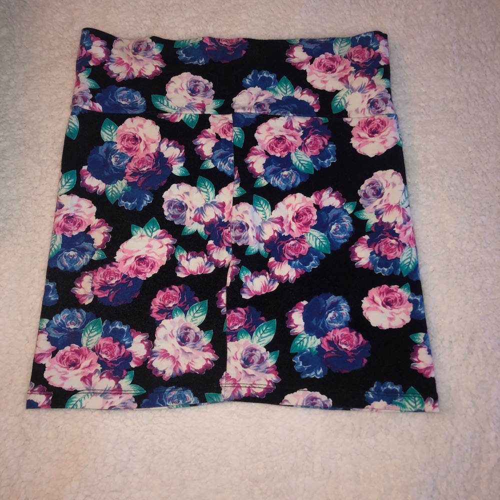 Floral Spandex  Mini Skirt